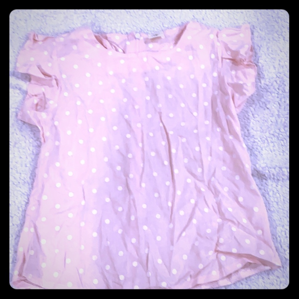Pink polkadotted shirt